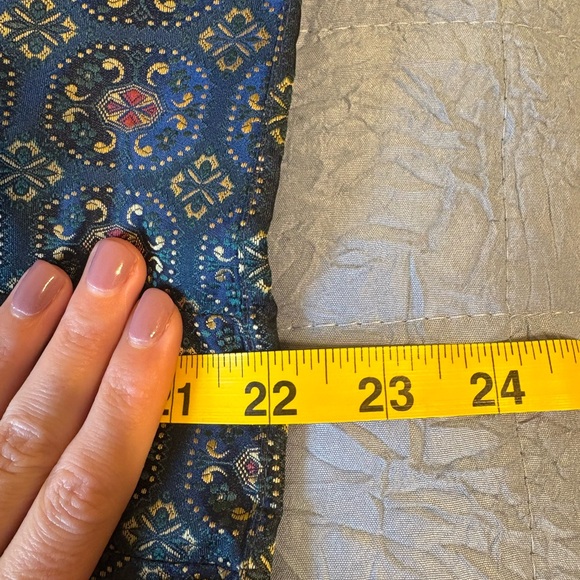 Talbots Vintage XL‎ Blue and Gold Patterned Vest Festive Bold - Picture 7 of 7